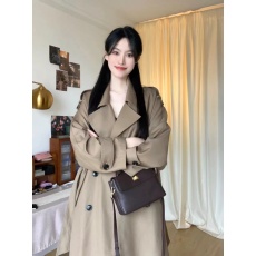 批发韩系穿搭复古风衣外套女<b class='q'>春</b>秋冬季2024新款高级感小个子中长款大衣