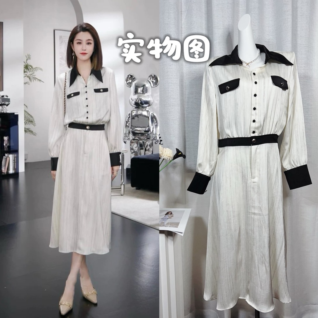 LN62239# 时尚设计师款高级感轻奢气质连衣裙 服裝批發女裝批發服飾貨源