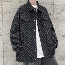 批发潮牌牛仔外套男春秋款青少年休闲夹克oversize秋季高级感痞帅上衣