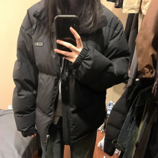 批发美式国潮牌面包服立领开衫外套男女运动休闲<b class='q'>长袖</b>棒球服加厚夹克衫