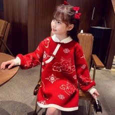 批发高品质、退回率低 女童连衣裙冬装2025新款洋气儿童网红公主裙女