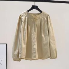 批发<b class='q'>外贸出口</b>清仓余单欧货浪漫荷叶边韩版宽松白色娃娃衫长袖衬衫上衣