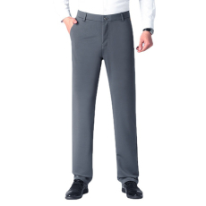 批发新款男士秋季纯色洗水仿牛仔棉简约透气百搭直筒休闲长裤