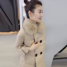 批发<b class='q'>清仓</b>捡漏中长款时尚气质加厚大毛领<b class='q'>羽绒服</b>外套欧洲站冬季女装欧货