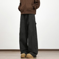 批发休闲裤男秋季垂感直筒阔腿长裤高街vibe宽松男士春秋款运动卫裤潮