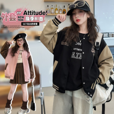 批发| 官图实价 | 纯棉华棉 | 后包领 | 中大童刺绣撞色棒球服外套