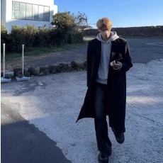批发新款潮流毛呢大衣男中长款秋冬季时尚标准潮慵懒百搭青少年<b class='q'>原宿</b>