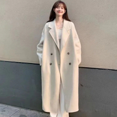 批发双面羊毛大衣女2025年新款秋冬季中长款韩版大码宽松毛呢子外套厚