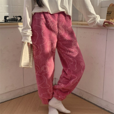 批发缤果睡衣 <b class='q'>冬</b>季280克法兰绒睡裤女可外穿爆款保暖卡通家居服