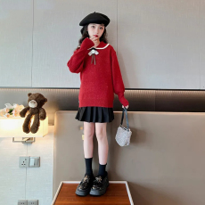 批发<b class='q'>女童</b>毛<b class='q'>衣</b>秋冬新款女孩冬季韩系针织上衣儿童洋气娃娃针织衫童装
