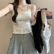 批发实拍实价胖MM水晶丝绒保暖美背吊带背心带胸垫一体内搭外穿打底