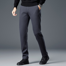 批发高品质绵羊毛<b class='q'>秋</b>冬保暖四面弹抗皱柔软舒适商务休闲男弹力西装长裤