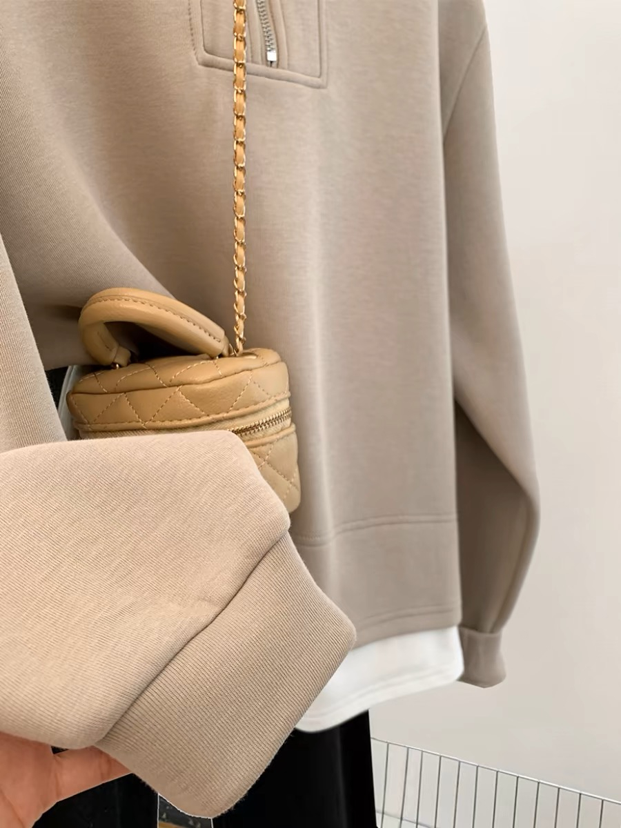 Original fabric extra large size 300 pounds autumn and winter new half chain fk two-piece hooded sweatshirt sweater_voghion.com