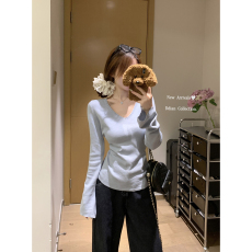 批发实拍实价 春季<b class='q'>韩</b>版V领气质显瘦6羊毛针织衫百搭打底毛衣上衣女