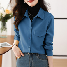 批发实拍欧货高级感磨毛<b class='q'>衬衫</b>女2025秋冬新款<b class='q'>职业</b>女装上衣叠穿打底<b class='q'>衬衣</b>