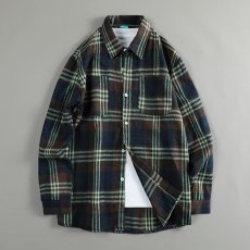 批发秋季新款领百搭休闲长袖上衣<b class='q'>韩</b>版设计感时尚格子显瘦宽松衬衫