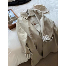 批发风衣外套女2025<b class='q'>秋</b>冬新款拼接高级感日系工装简约小个子中长款大衣