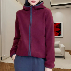 批发春秋冬季德绒连帽<b class='q'>卫衣</b><b class='q'>女士</b>开衫大码妈妈装时尚拉链纯色长袖上衣