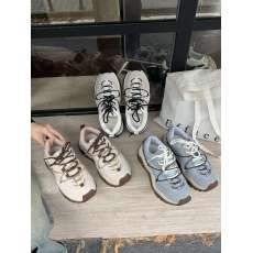 批发zhuipin蓝色厚底老爹鞋女2024秋冬新款圆头撞色双鞋带休闲阿甘鞋