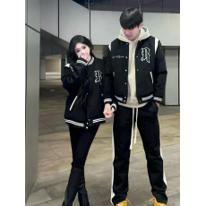 批发春季新款美式棒球服男女百搭撞色拼接宽松休闲高街复古夹克外套