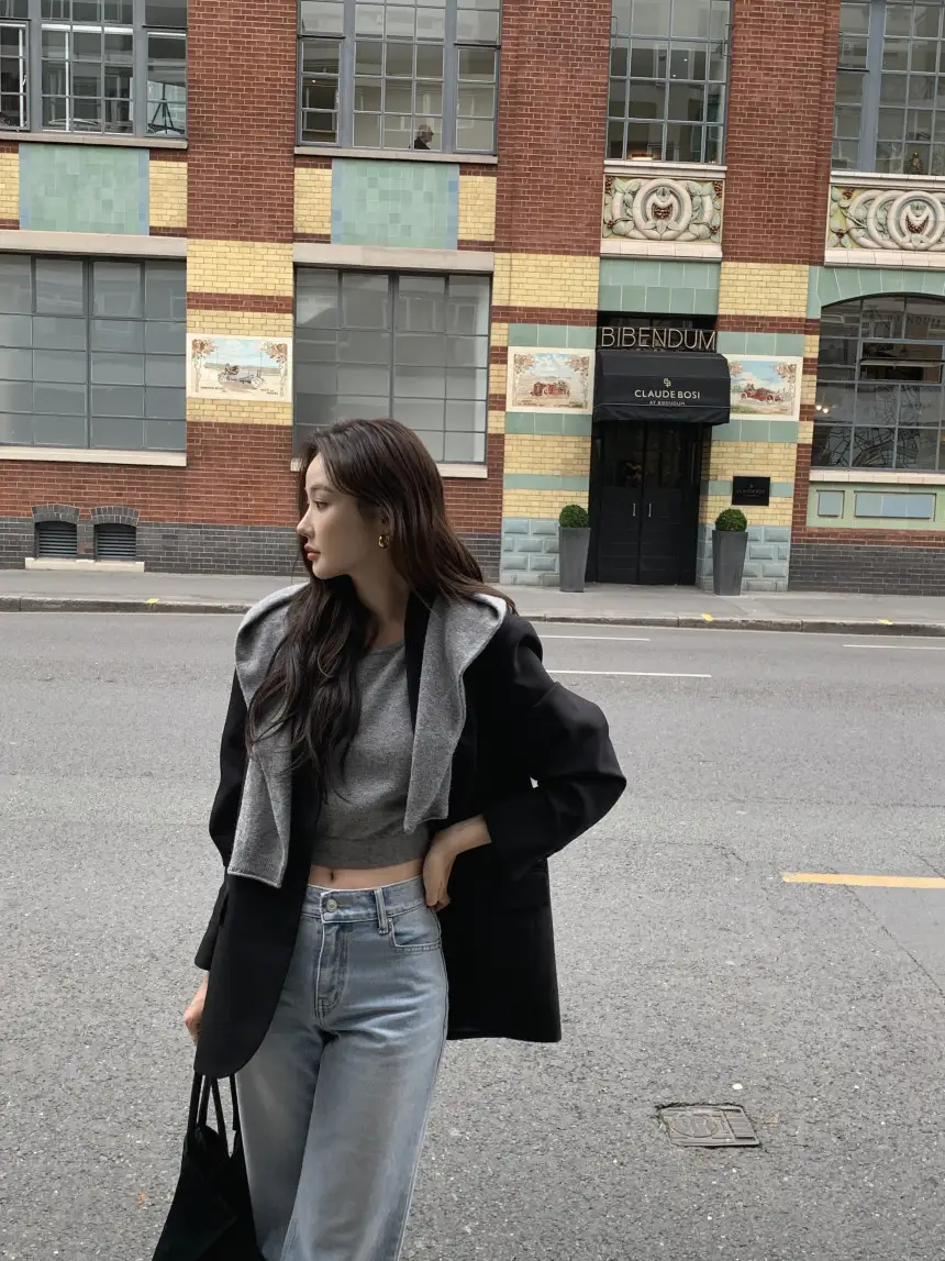 2024 가을 레트로 무소매 블라우스+니트 조합 세트 상세 이미지 21