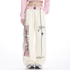 批发复古潮流直筒裤女春<b class='q'>秋</b>新款学生韩版宽松跳舞辣妹阔腿裤