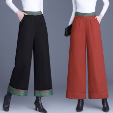 批发有货实拍羽绒棉阔腿裤女冬季外穿保暖<b class='q'>女裤</b><b class='q'>妈妈</b>装长裤女大码宽松