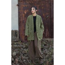 批发2026棉麻<b class='q'>女装</b>新品棉服苎麻炒色夹棉加厚上衣复古禅意中长款<b class='q'>棉衣</b>女