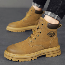 批发2024冬季新款情侣款猪皮磨砂工装<b class='q'>休闲</b>马丁靴货号