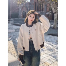 批发棒球服外套女春秋2025年新款美式街头小个子短款百搭休闲撞色<b class='q'>夹克</b>