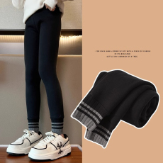 批发人棉随心裁260g女童<b class='q'>打底裤</b>秋冬<b class='q'>女孩</b>裤子外穿黑色中大童长裤秋冬