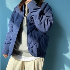 批发秋冬情侣款棉服<b class='q'>日系</b><b class='q'>复古</b>桃皮绒宽松无领菱形格棉衣男单排扣厚外套