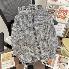 批发编织肌理新款设计感卫衣开衫女美式复古2024年连帽外套男春秋款潮