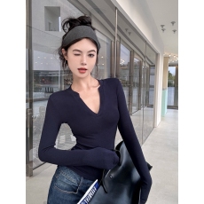 批发实拍实价冬季小性感半开领纯色修身显瘦长袖T恤女紧身内搭打底衫