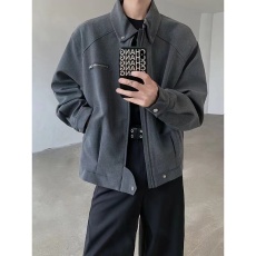 批发垫肩 灰色立体垫肩高级感外套男秋季美式复古cleanfit痞帅夹克