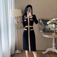 批发韩系穿搭显瘦气质连衣裙2026新款超好看法式高级感针织裙子女秋冬