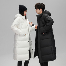 批发冬季白鸭绒新款男装<b class='q'>韩</b>版保暖时尚百搭防寒中长情侣款羽绒外套