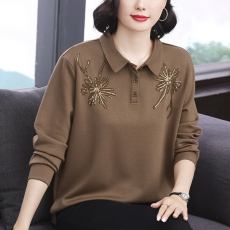 批发翻领卫衣外套女士2026年新款时尚宽松休闲<b class='q'>气质</b>咖啡色上衣长袖百搭