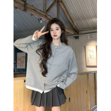 批发实拍包芯纱长袖上衣针织衫圆领短款修身潮<b class='q'>打底衫</b>女款秋冬保暖毛衣