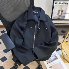 批发美式复古铆钉夹克男春秋季宽松cleanfit潮牌痞帅伐木翻领工装外套