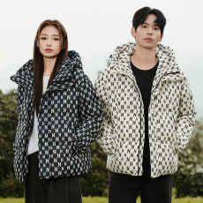 批发冬季90白鸭绒高品质新款<b class='q'>韩</b>版保暖时尚百搭防寒连帽情侣款羽绒外套