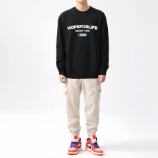 批发秋冬新款男士卫衣帽衫休闲圆领套头长袖圆领连帽情侣百搭美式潮流