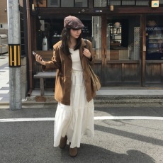 批发韩国chic <b class='q'>秋</b>日  麂皮绒 长袖西装外套