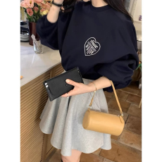 批发韩国chic秋冬复古甜美刺绣字母印花<b class='q'>长袖</b>卫衣+百搭半身裙裤裙套装