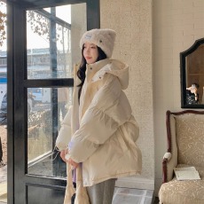 批发实拍实价~奶油泡芙纯色小个子<b class='q'>羽绒服</b>女秋冬宽松加厚保暖外套女