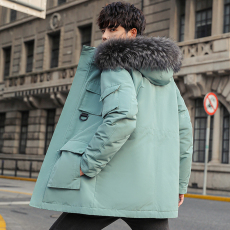 批发新款潮牌男女情侣款羽绒服男士鸭绒帅气加厚防寒保暖冬季宽松外套