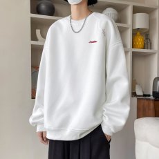 批发美式潮牌刺绣<b class='q'>卫衣</b>男春秋季长袖秋装外套2024新款宽松圆领<b class='q'>男士</b>上衣