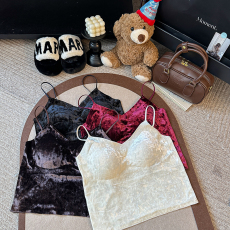 批发实拍大码秋冬金丝绒保暖吊带美背免<b class='q'>文胸</b>塑形防跑杯内衣内搭打底衫