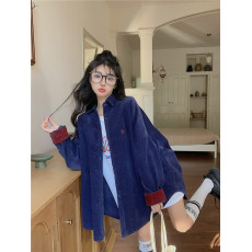 批发<b class='q'>实拍</b>实价~新款宽松撞色灯芯绒百搭<b class='q'>衬衣</b>外套