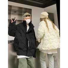 批发特价<b class='q'>清</b> <b class='q'>库存</b>1千 好质量菱格压皱棉衣冬季宽松立领棉服棉袄外套